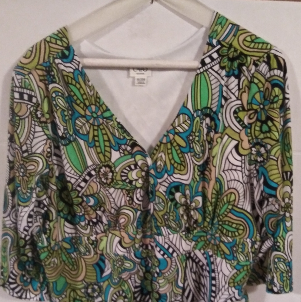 Cato green flowy top size 18/20W